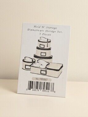 China Storage 5 Pc Set Cream with Black Piping